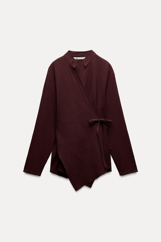 Maroon Cotton Long-Sleeves Kimono